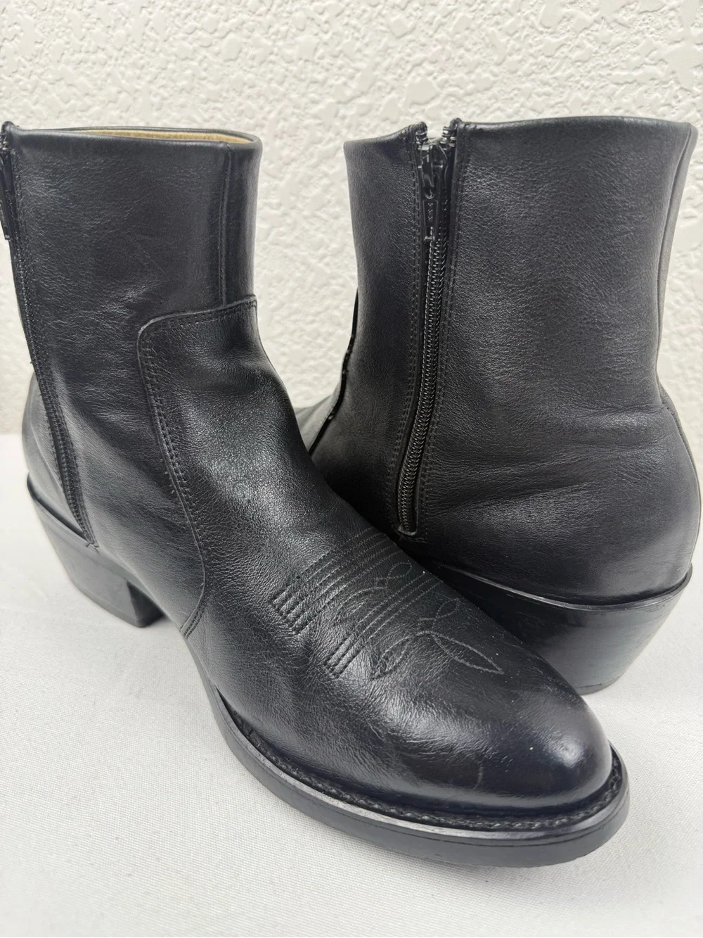 Durango TR820 Western Ankle Boots | Black Leather | Side Zip | Men's 9EE